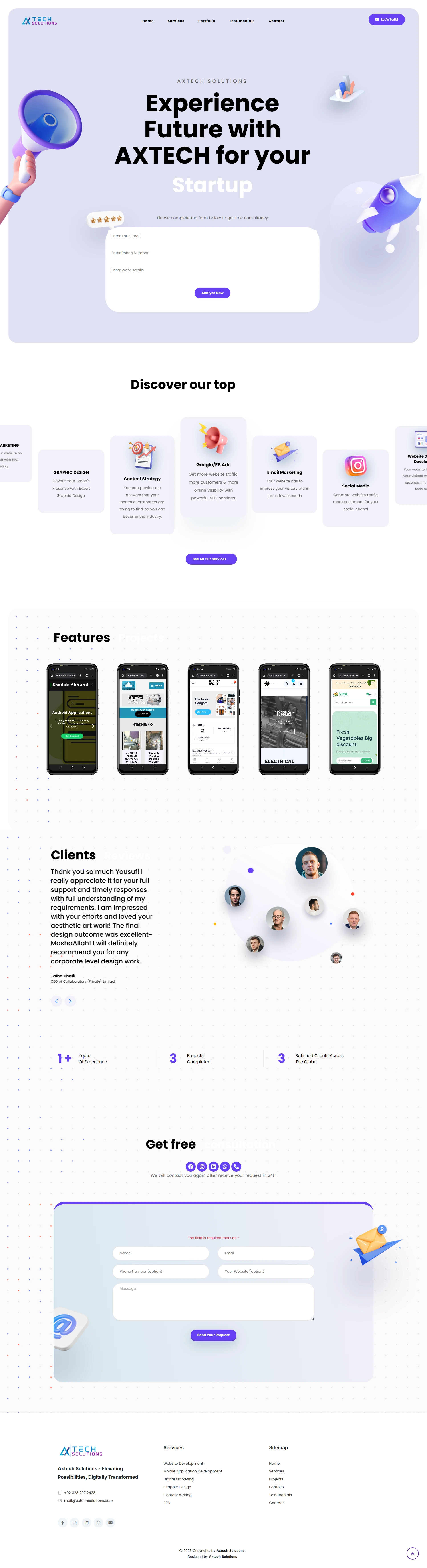 AX Tech Solutions full page preview