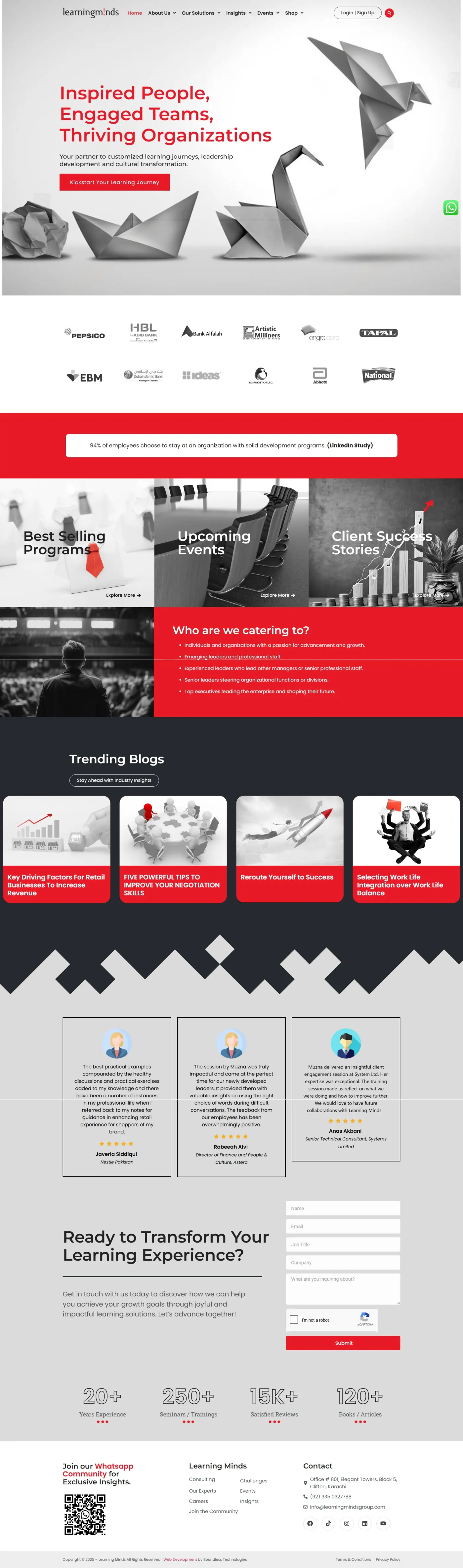 Learning Minds Group full page preview